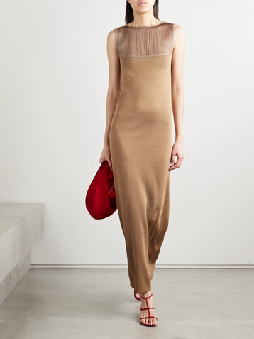 KHAITE Ruslan fringed knitted maxi dress