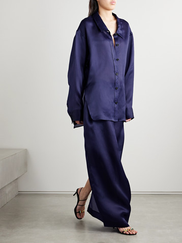 KHAITE Herschel oversized silk-organza shirt