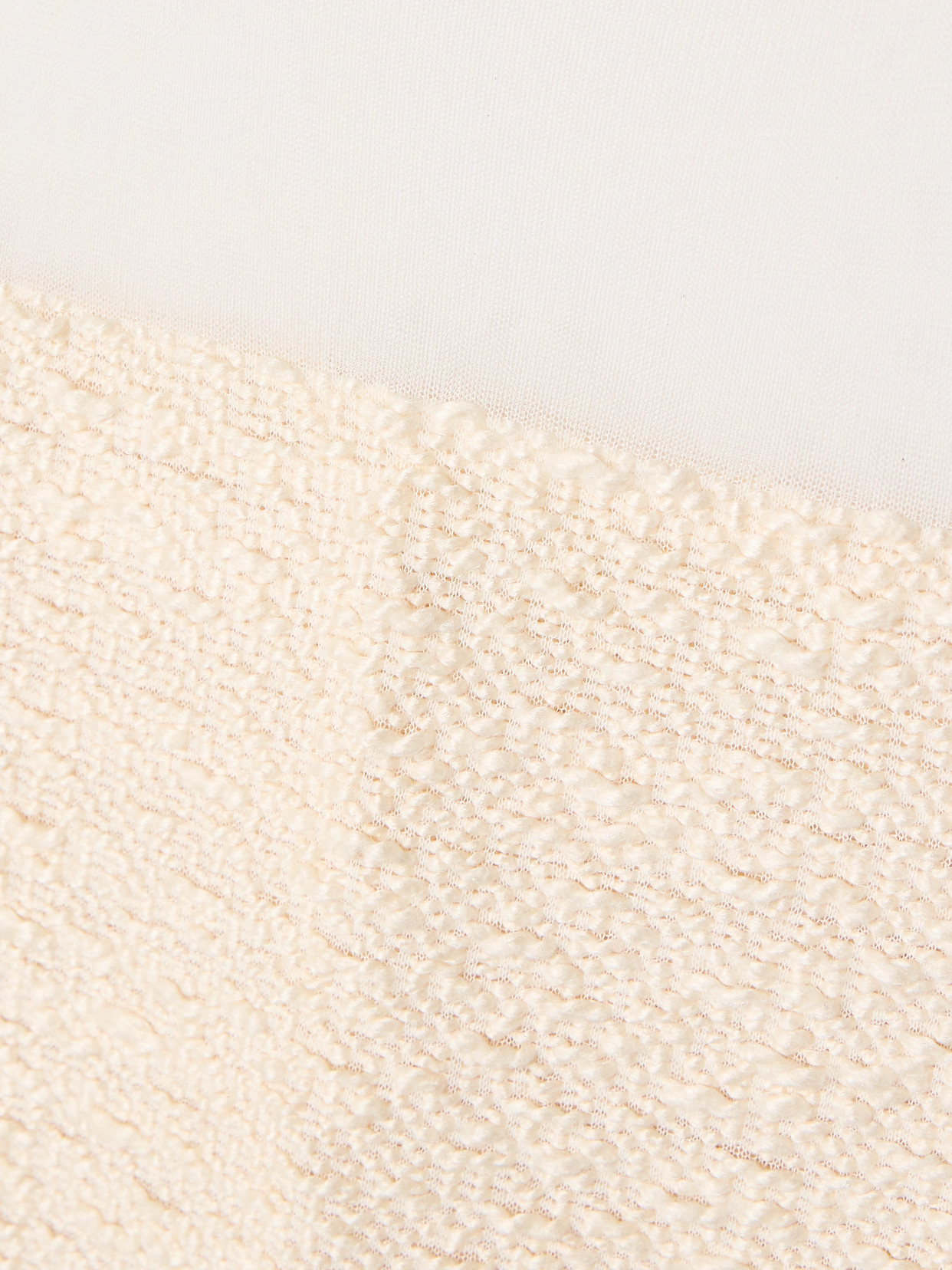 Khaite Miriele Tweed-paneled Knitted Maxi Dress In Ivory