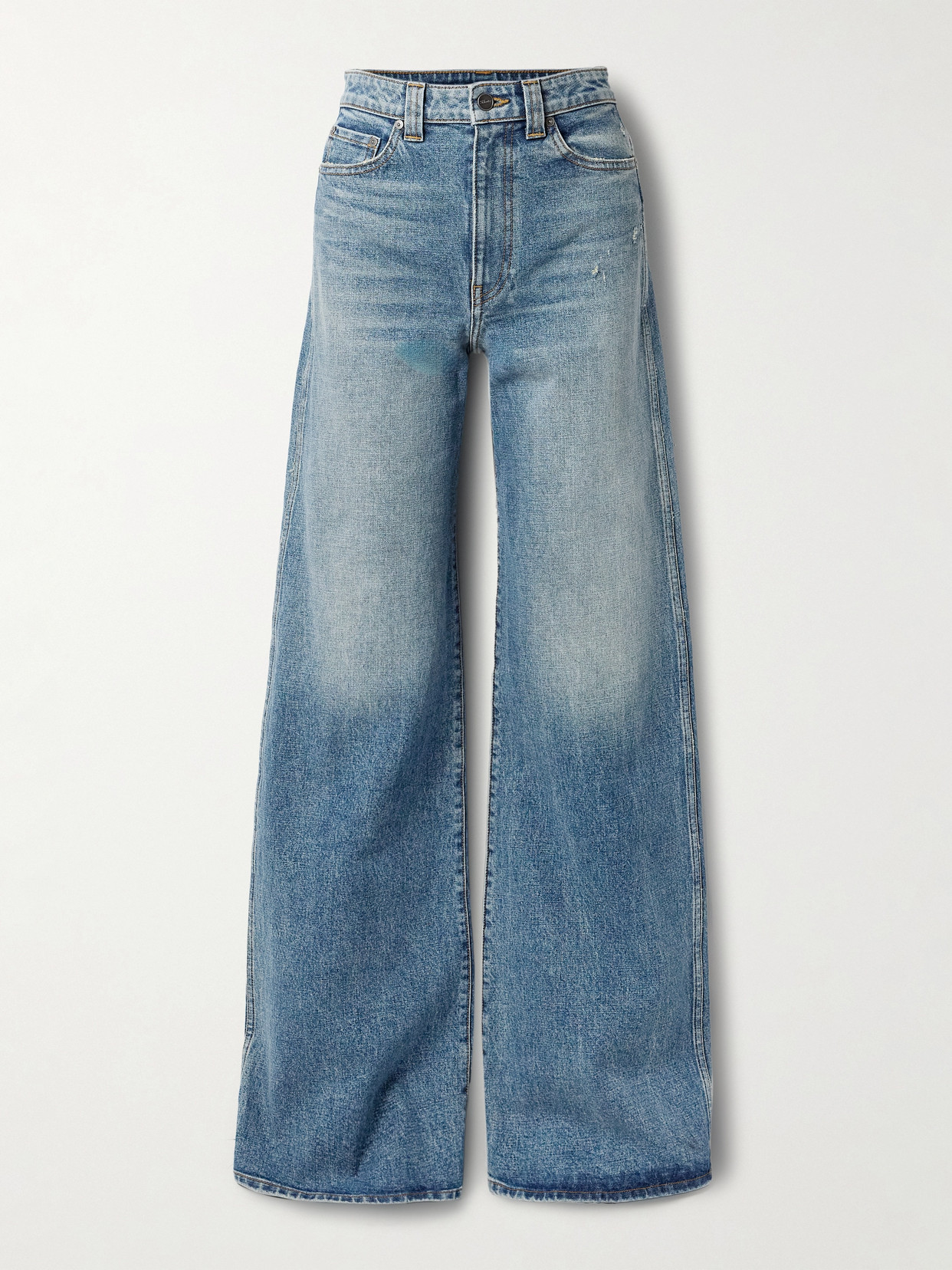Khaite Dane High-rise Wide-leg Jeans In Blue