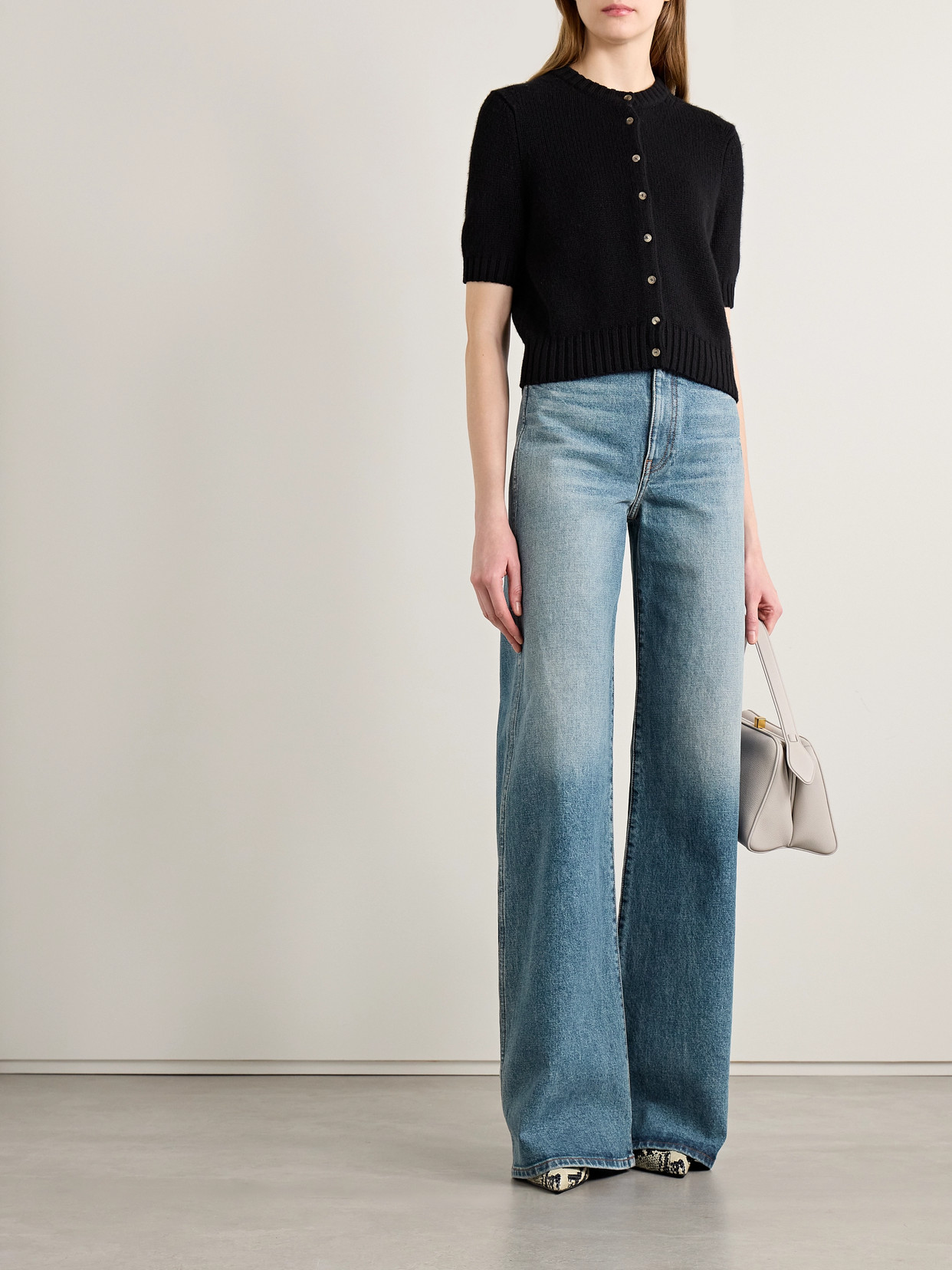 Khaite Dane High-rise Wide-leg Jeans In Blue
