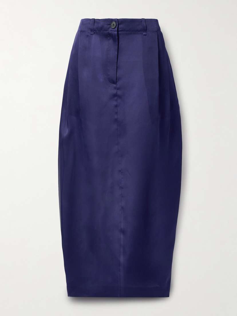 Khaite Lucian Pleated Silk-organza Maxi Skirt