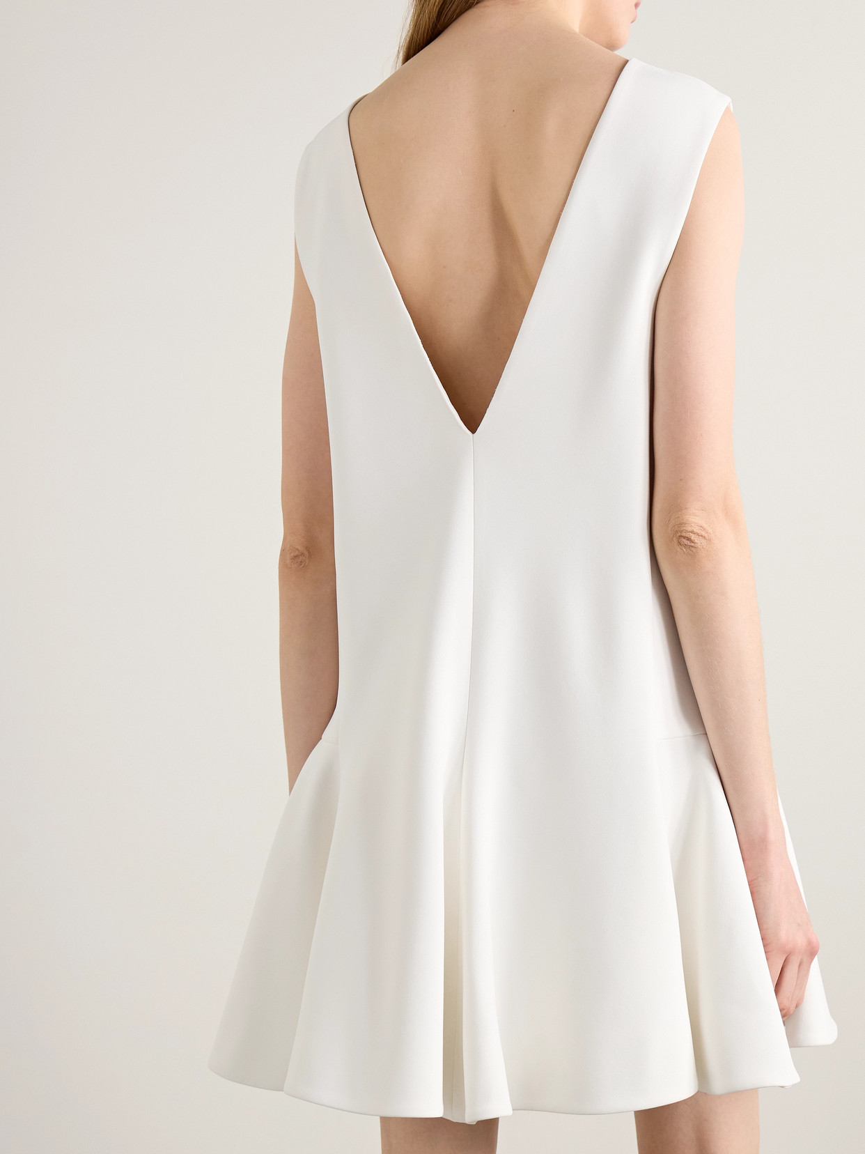 Khaite Mel V-neck Low-back Mini Dress In Ivory