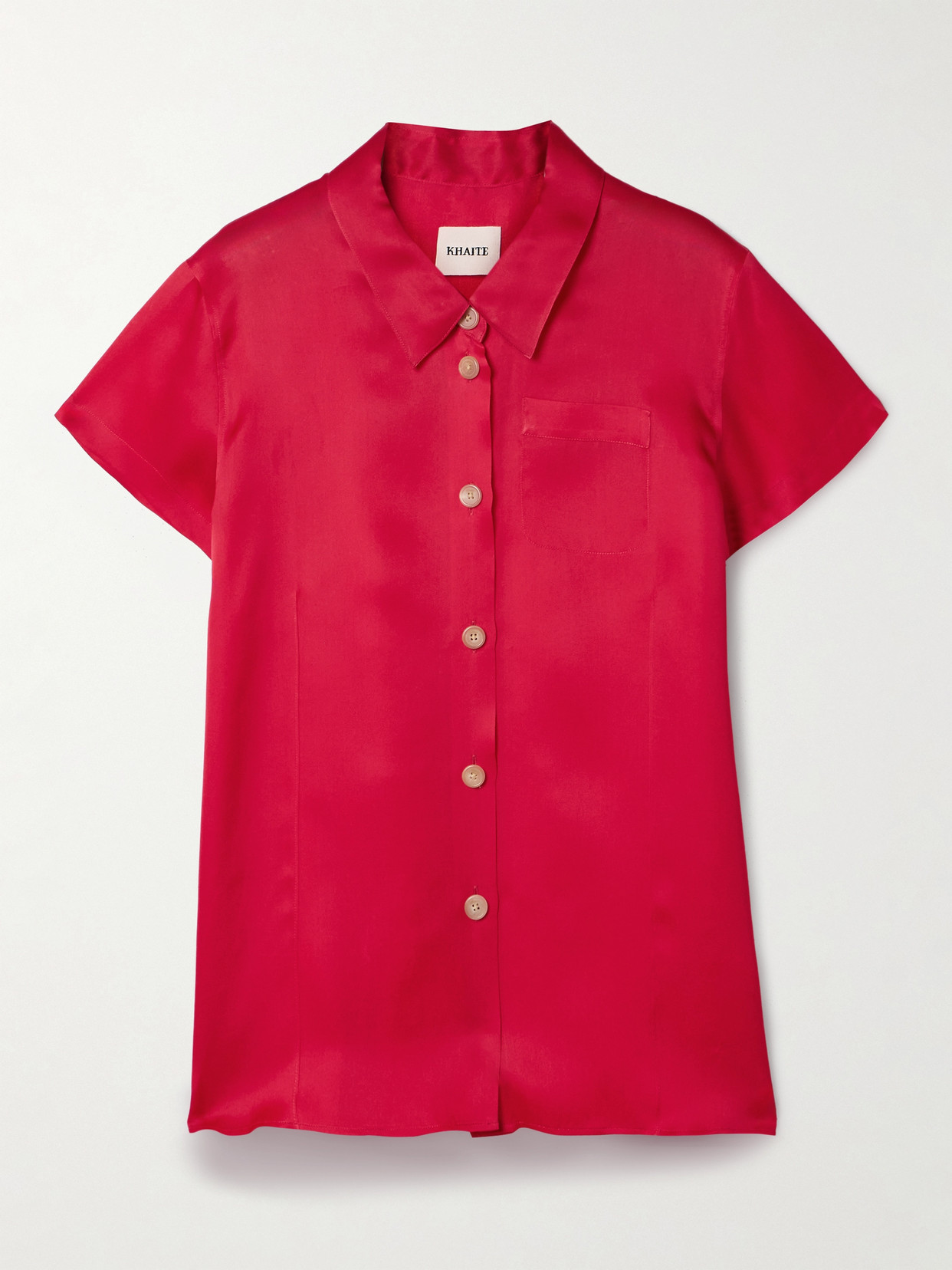 KHAITE - Keefe Silk-organza Shirt - Red