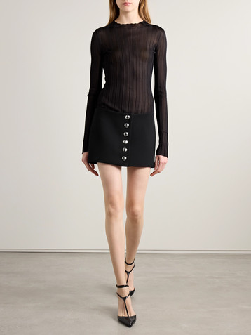 KHAITE Jaxon cady mini skirt