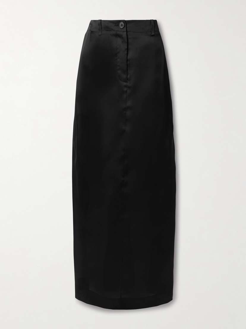 Khaite Lucian Pleated Silk-organza Maxi Skirt