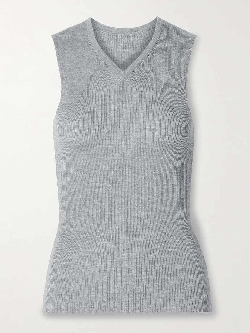 Khaite Renato Ribbed Wool-blend Jersey Tank