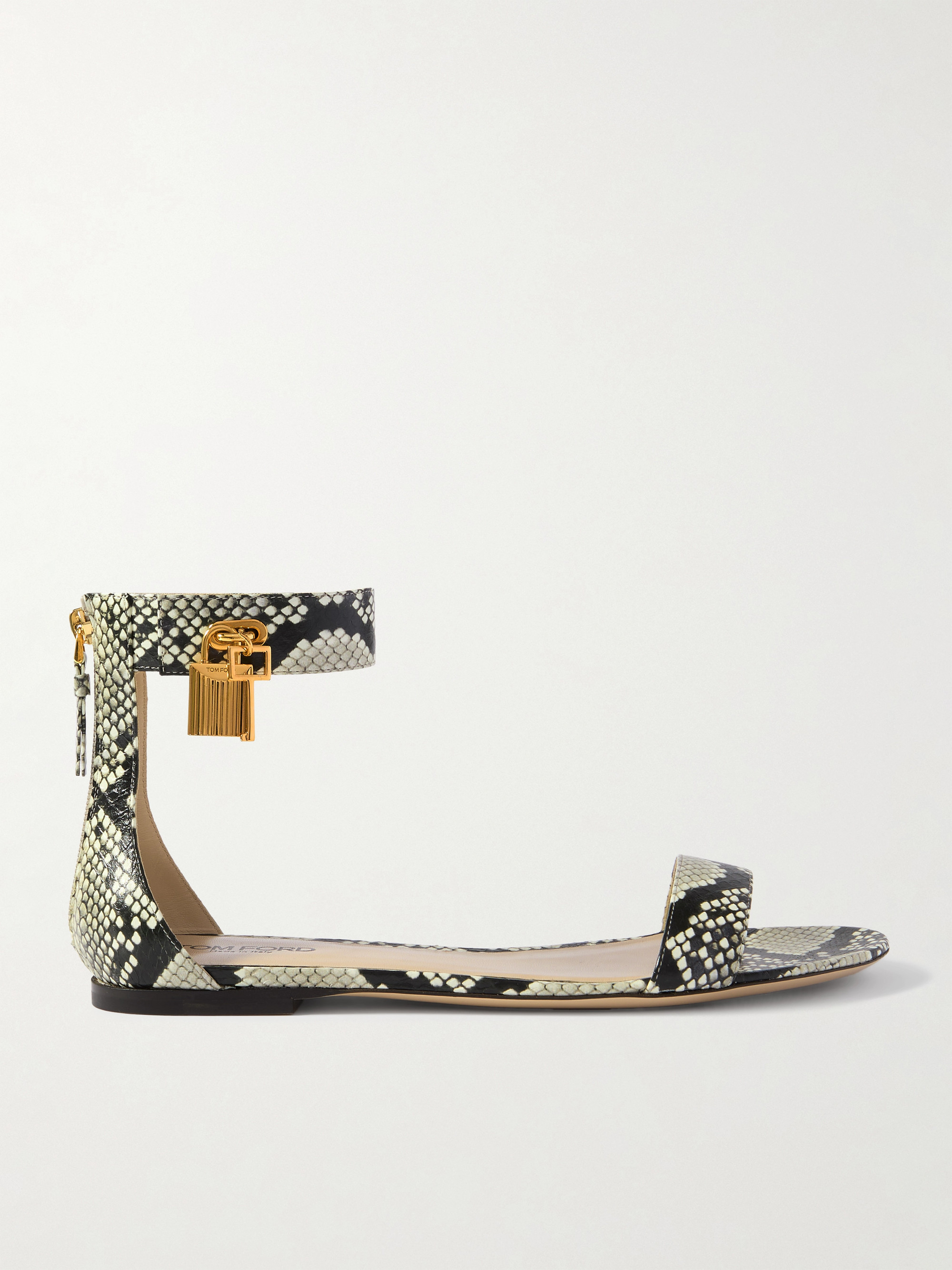 Tom Ford Embellished snake-effect leather sandals