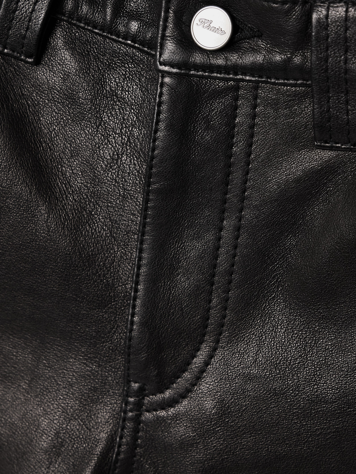 Khaite Callum Mid-rise Leather Straight-leg Pants In Black