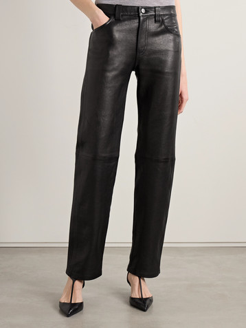 KHAITE Emmet leather straight-leg pants