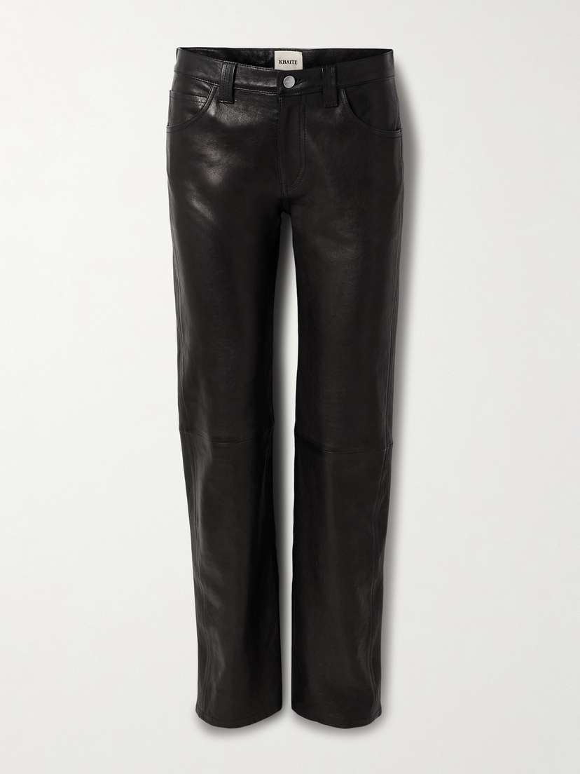 Khaite Emmet Leather Straight-leg Pants