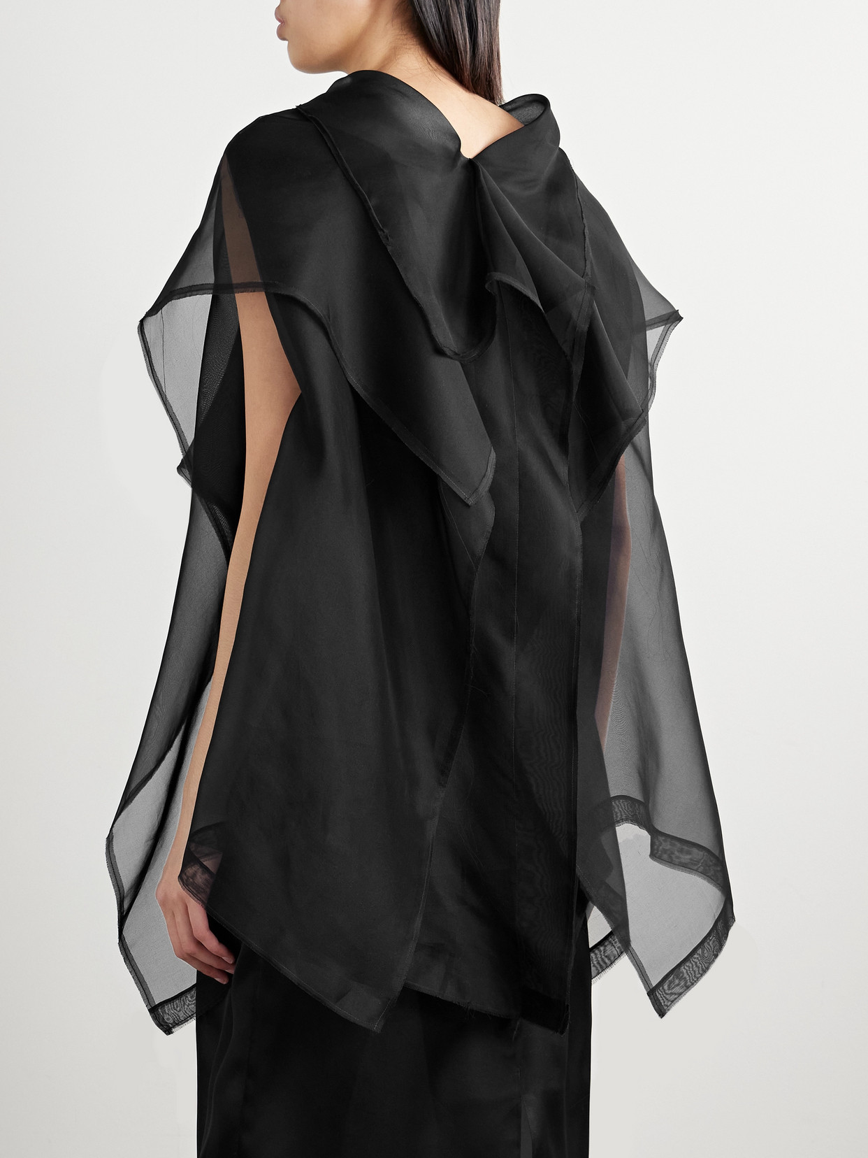 Santana Layered Draped Silk-Organza Top