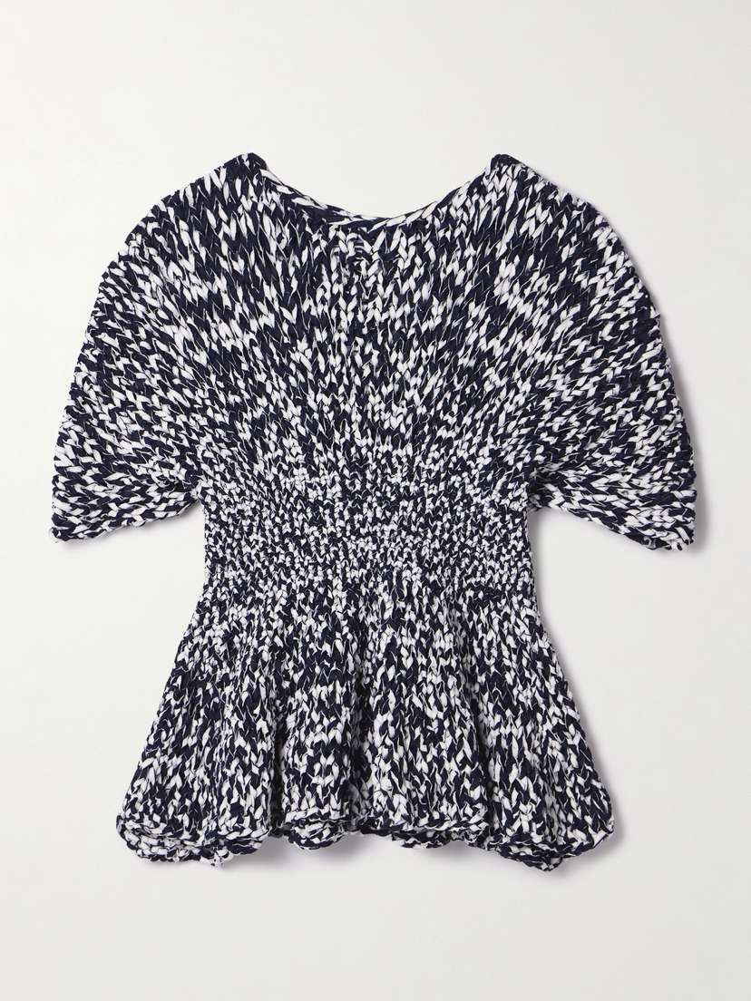 Khaite Mathilde Cotton-blend Peplum Top