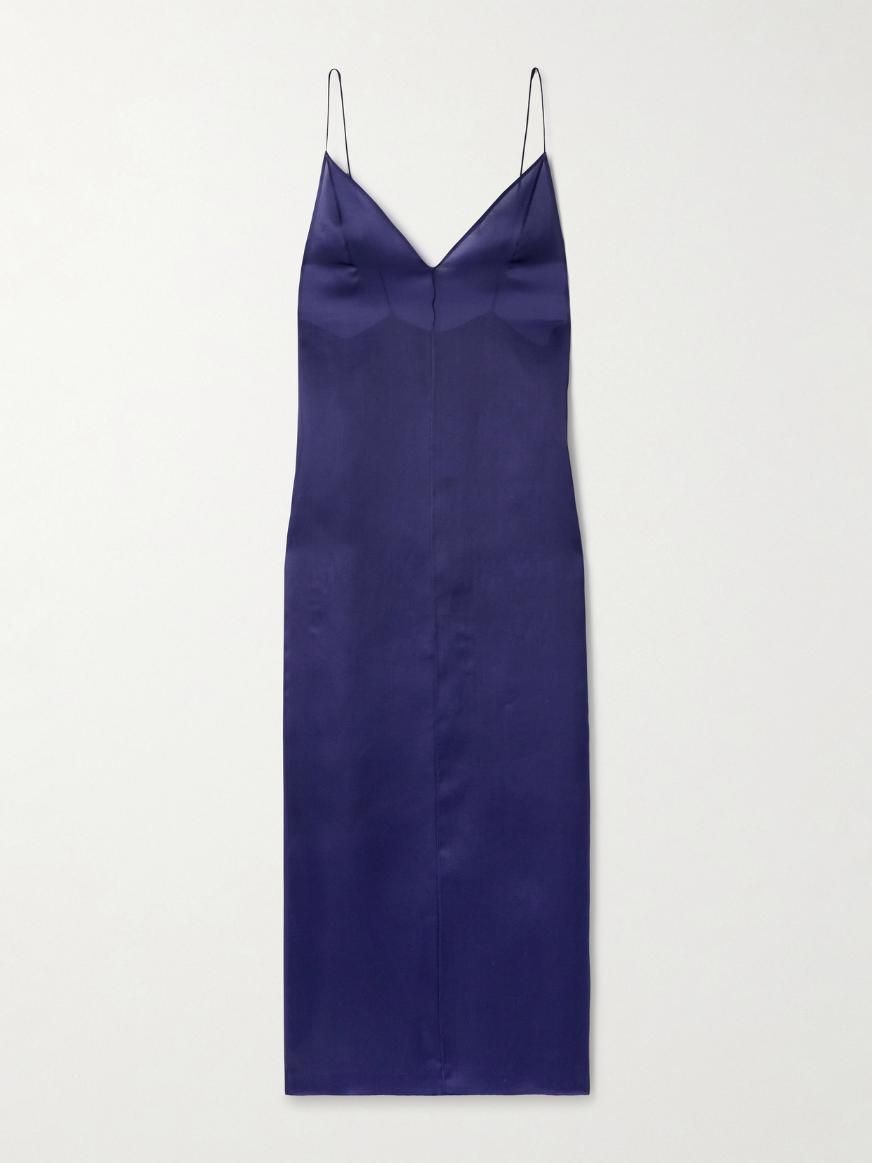 Khaite Tulula V-neck Silk Slipdress In Blue