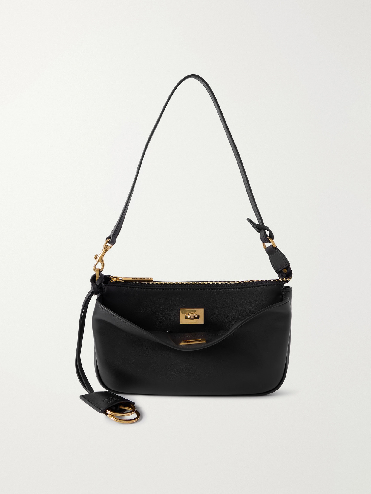 Balenciaga - Rodeo Sling Pochette Leather Shoulder Bag - Black