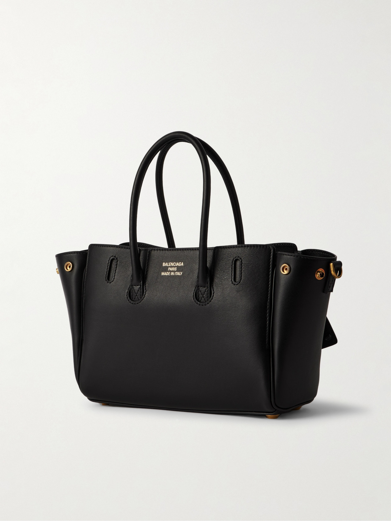 Balenciaga Structured Tote Bag With Buckle And Gold-tone In Black