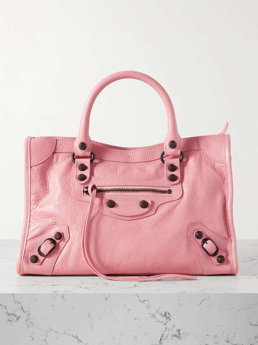 Balenciaga Le City Small Embellished Textured-leather Tote