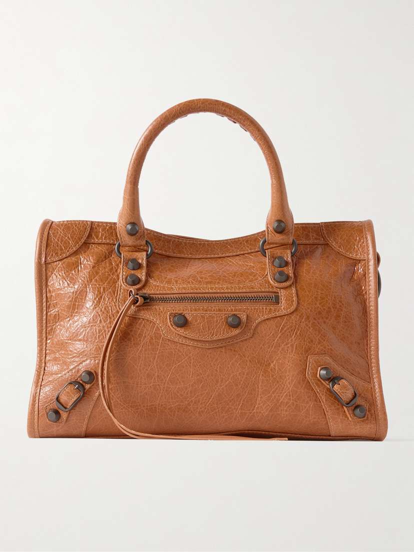 Balenciaga Le City Small Embellished Textured-leather Tote