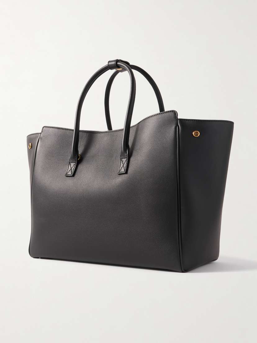 Balenciaga Hampton Leather Tote Bag - side view in Black
