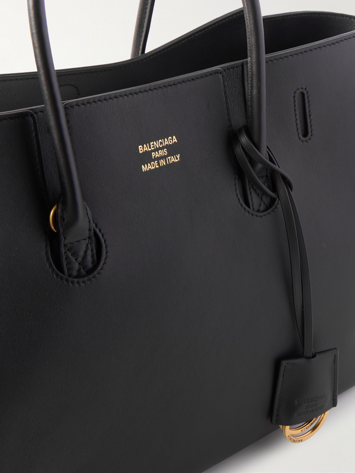 Balenciaga Hampton Leather Tote Bag In Black