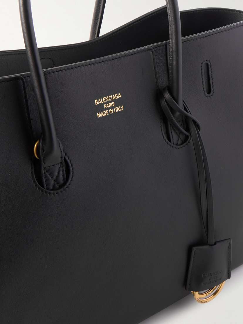 Balenciaga Hampton Leather Tote Bag - detail view in Black
