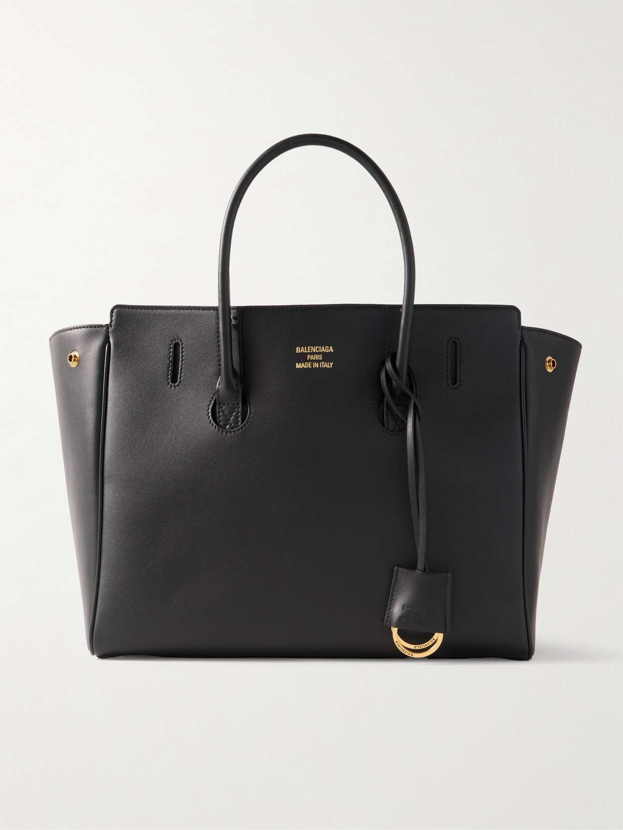 Balenciaga Hampton Leather Tote Bag In Black