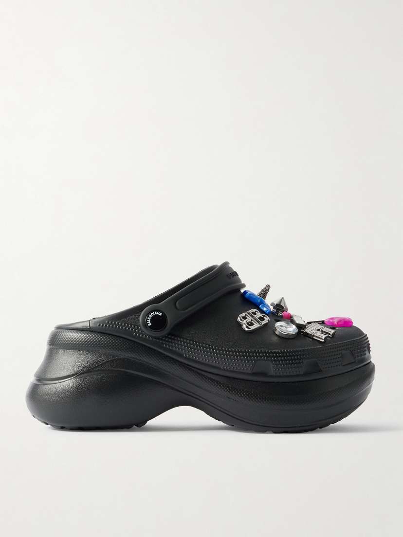 Balenciaga + Crocs™ Embellished Rubber Mules