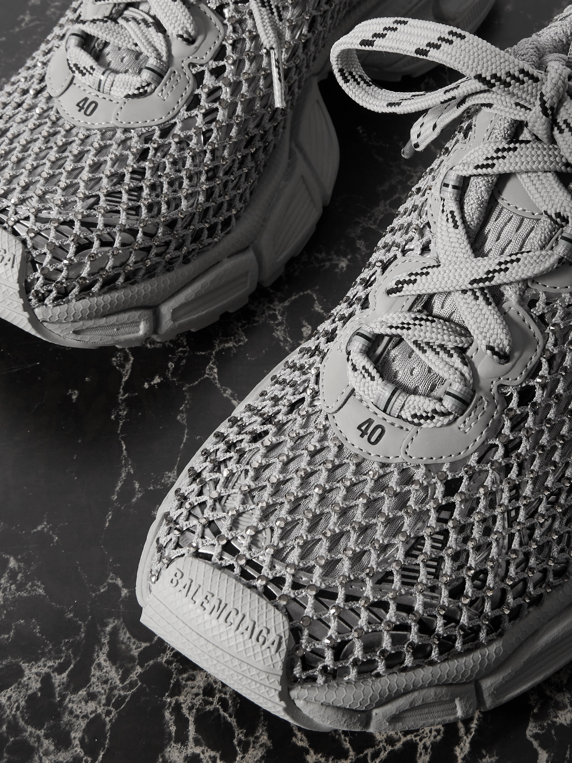 Balenciaga 3XL fishnet and rubber-trimmed mesh sneakers thumbnail