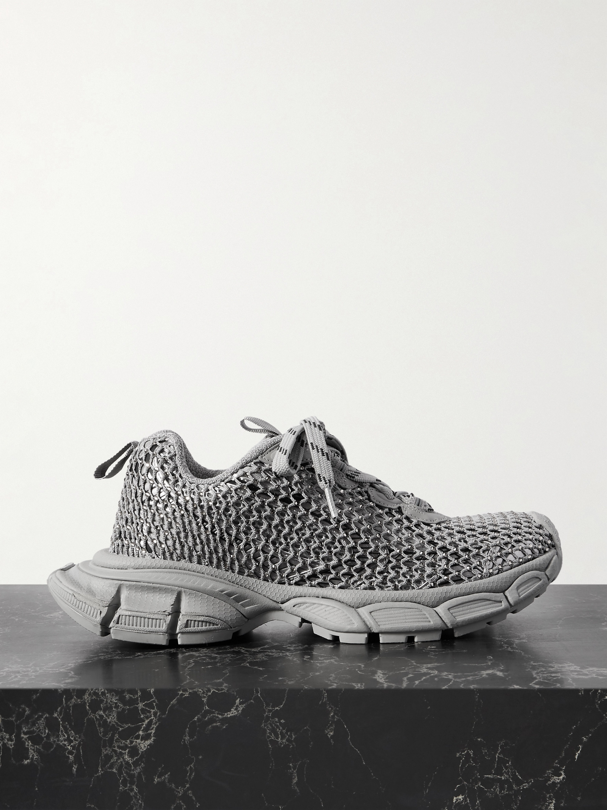 Balenciaga 3XL fishnet and rubber-trimmed mesh sneakers