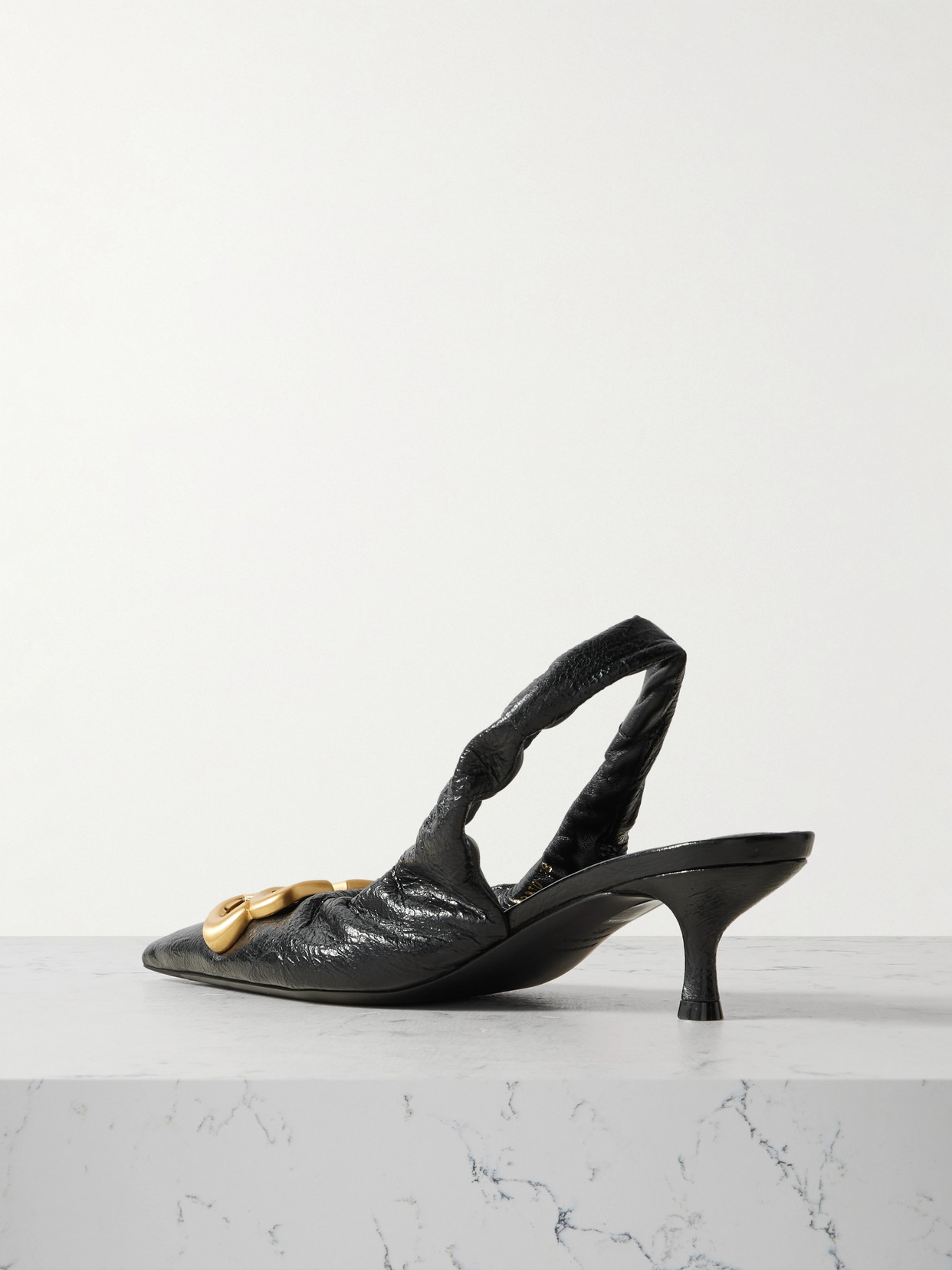 Balenciaga Monaco 50mm Slingback Pumps In Black