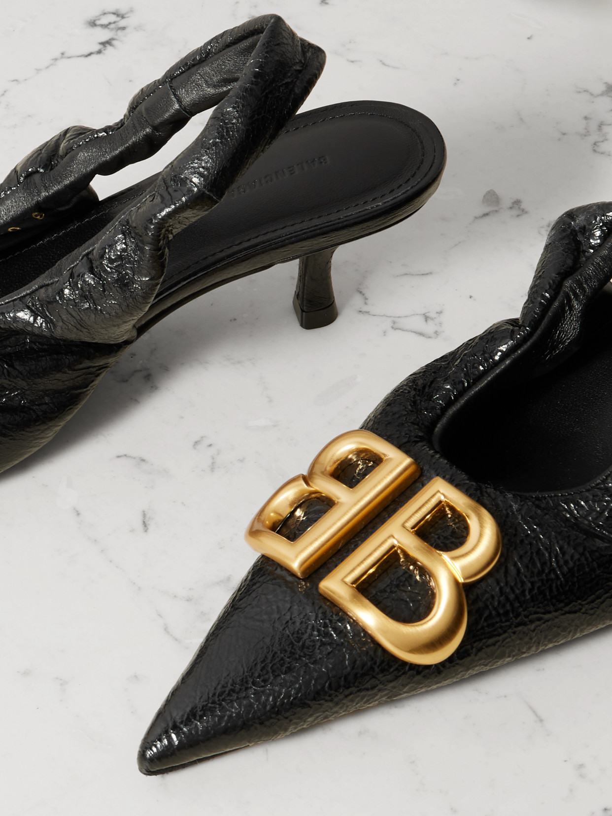 Balenciaga Monaco 50mm Slingback Pumps In Black