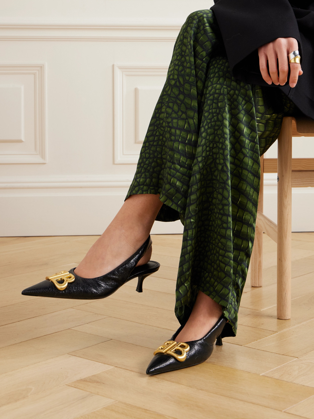 Balenciaga Monaco 50mm Slingback Pumps In Black