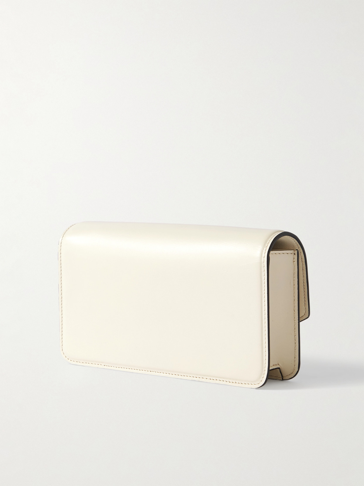 Valentino Leather Shoulder Bag Chain Strap In White