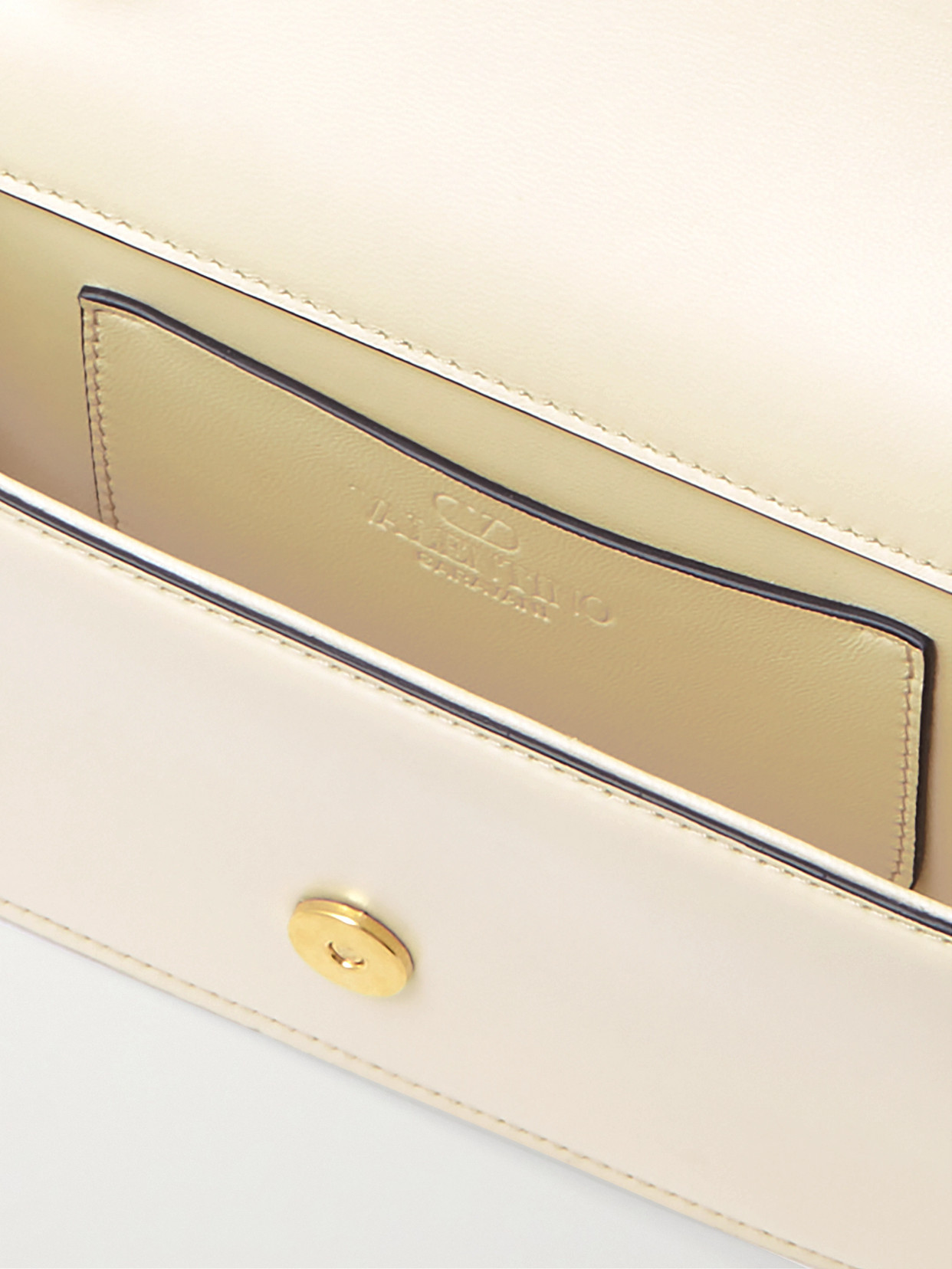 Valentino Leather Shoulder Bag Chain Strap In White