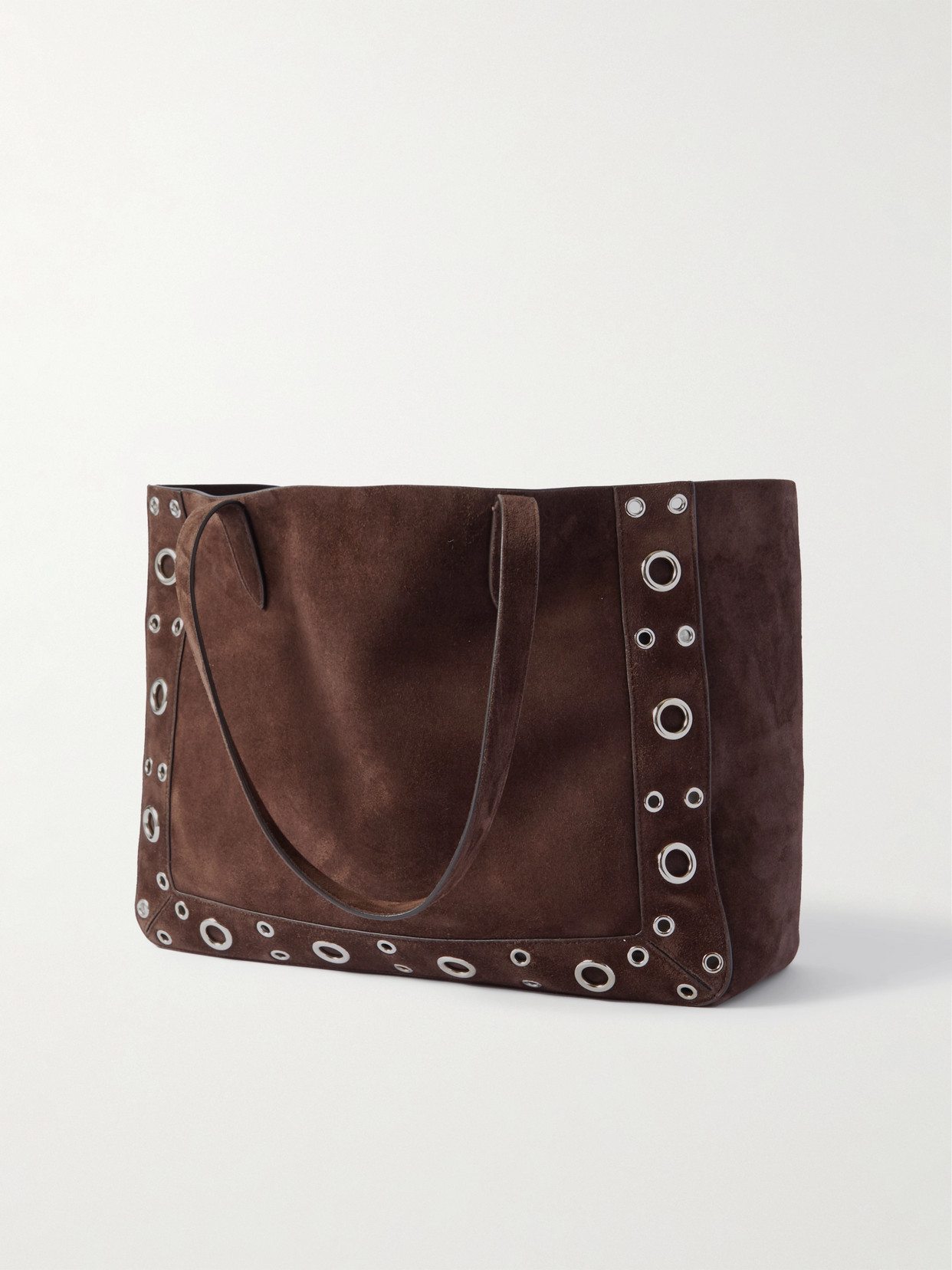 Valentino Nellcote Embellished Suede Tote In Brown