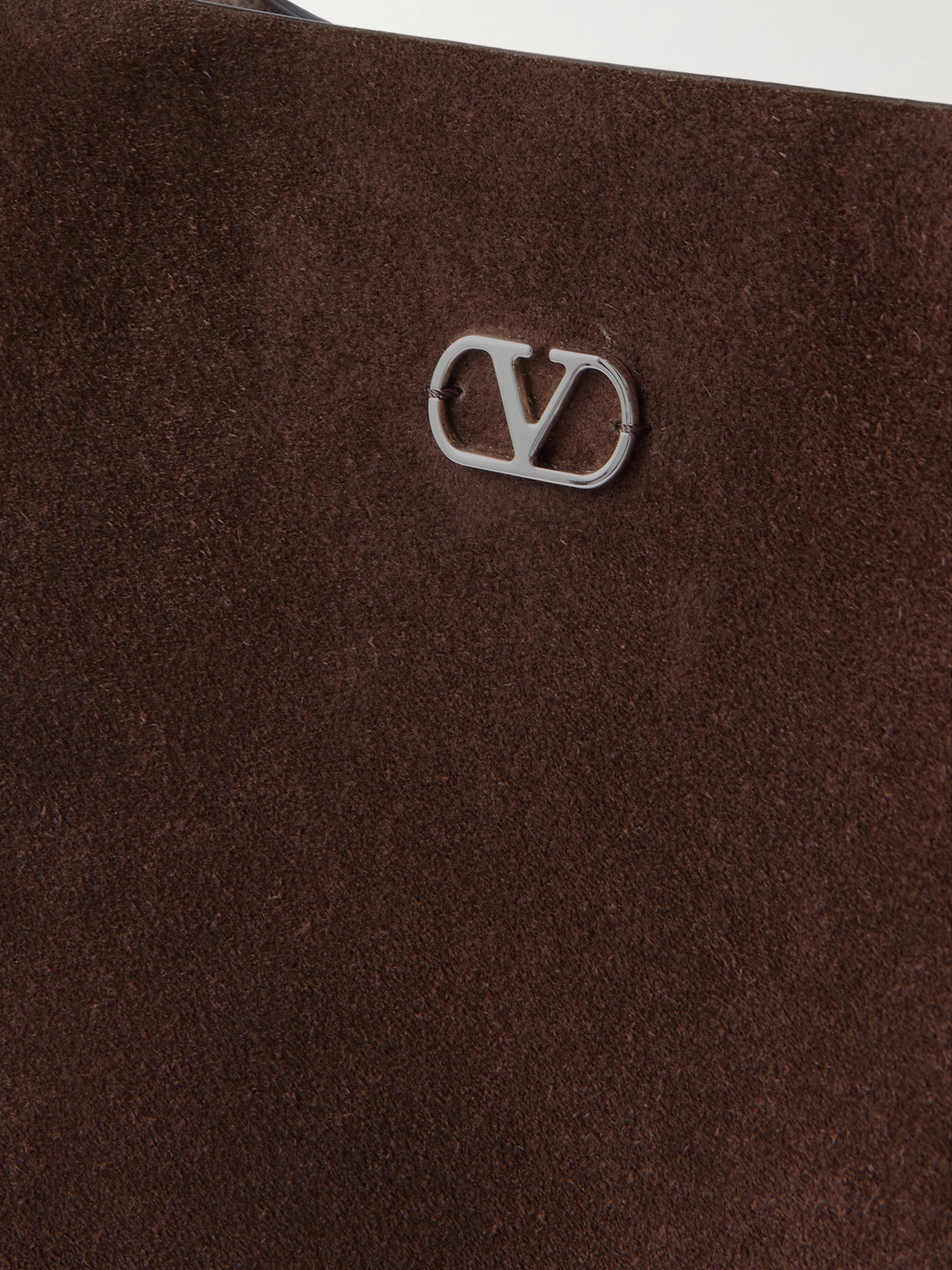 Valentino Nellcote Embellished Suede Tote In Brown