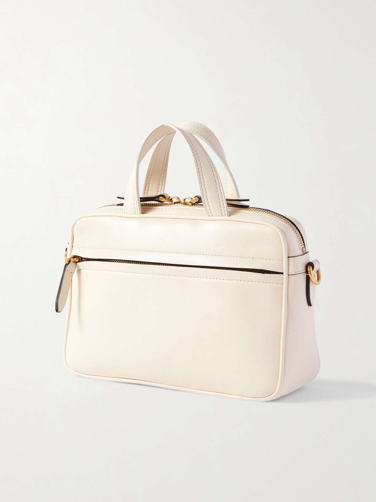 Valentino Viva Superstar Small Two-tone Leather Shoulder Bag In Off-white