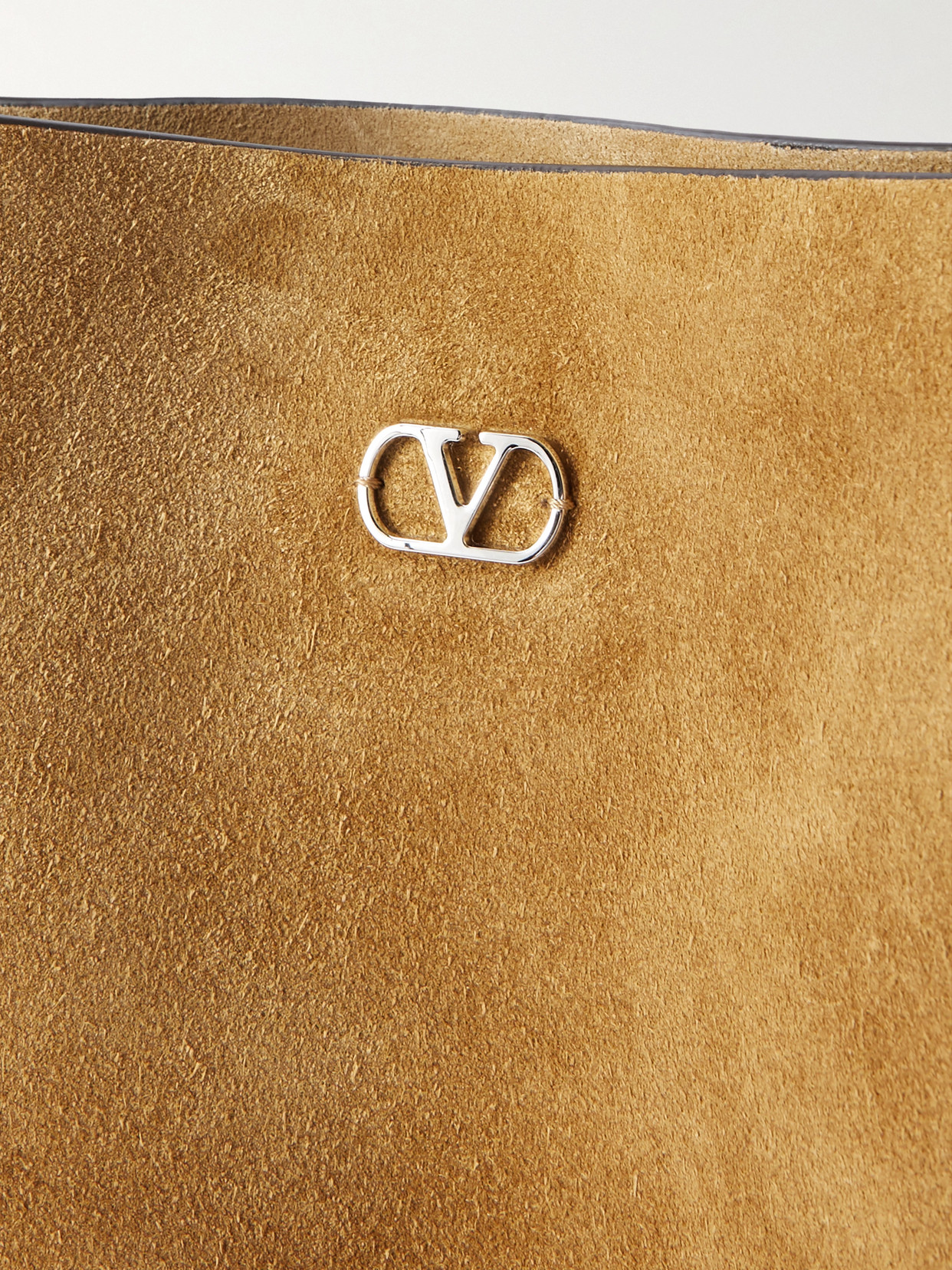 Valentino Garavani Nellcote Embellished Suede Tote In Brown