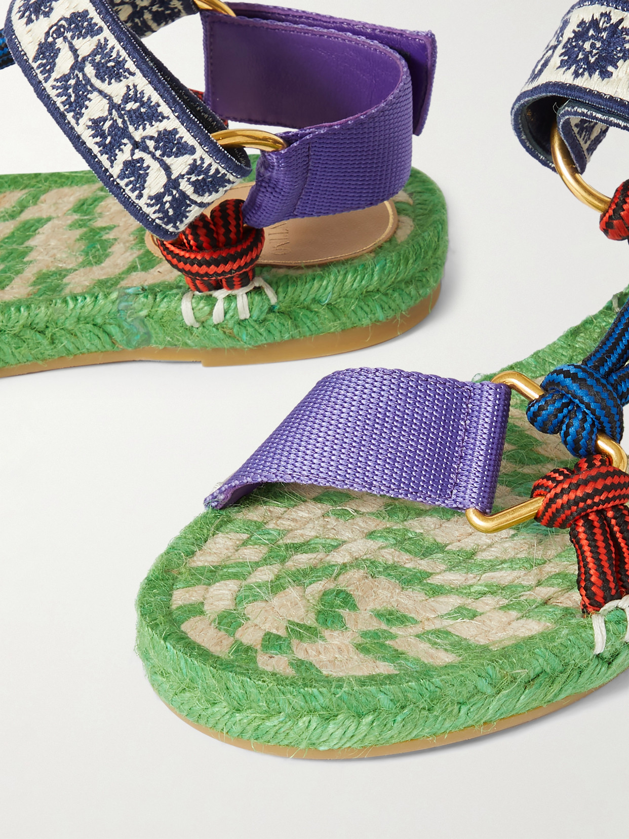 Valentino Grosgrain, Cord And Jacquard Espadrille Sandals