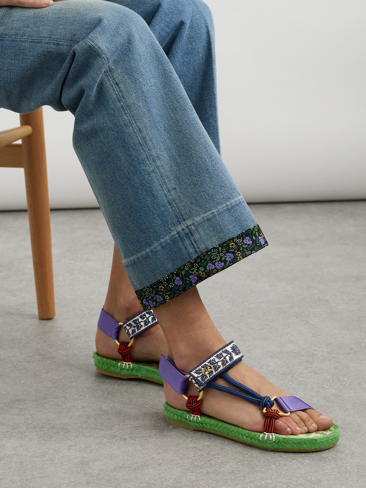 Valentino Grosgrain, Cord And Jacquard Espadrille Sandals
