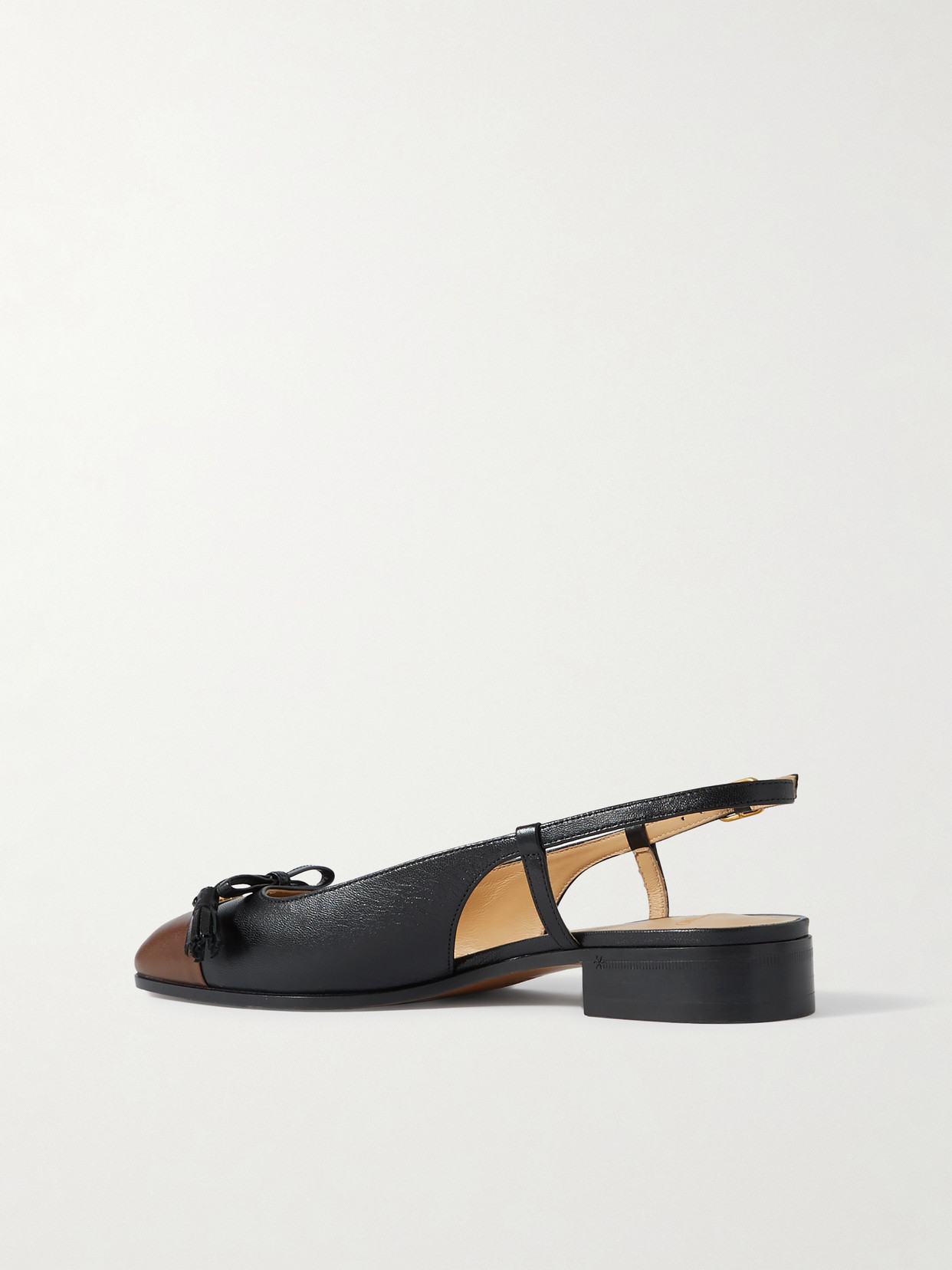 Valentino Valet Du Roi Leather Slingback Ballerina Flat In Black