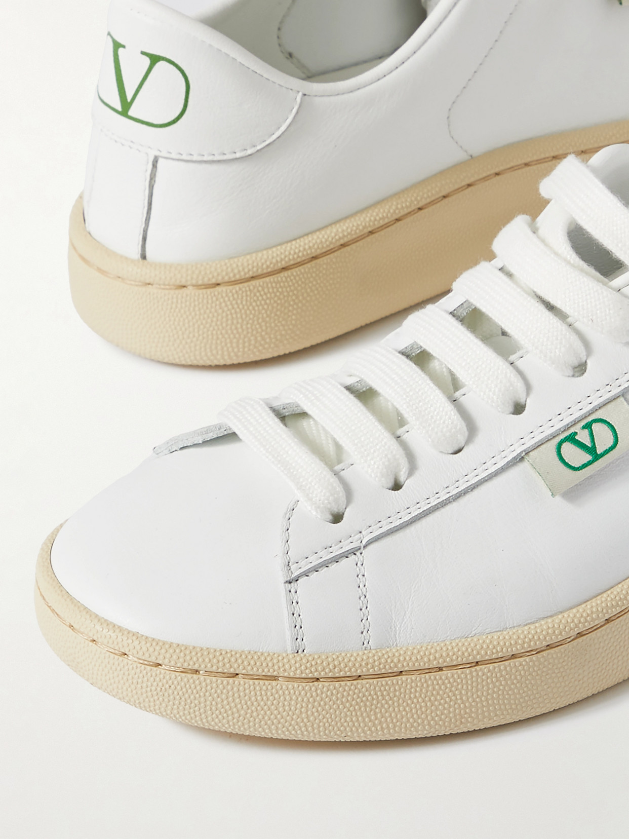 Valentino Royco Leather Sneakers In White