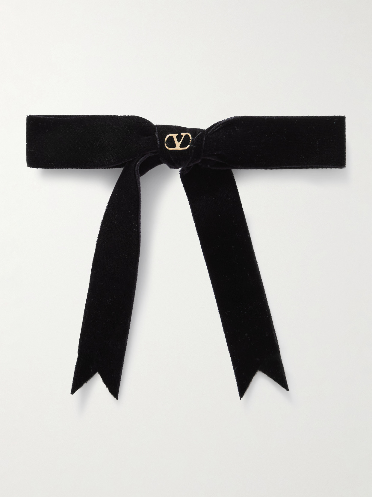 Valentino Garavani - Silk-velvet Bow Hair Clip - Black