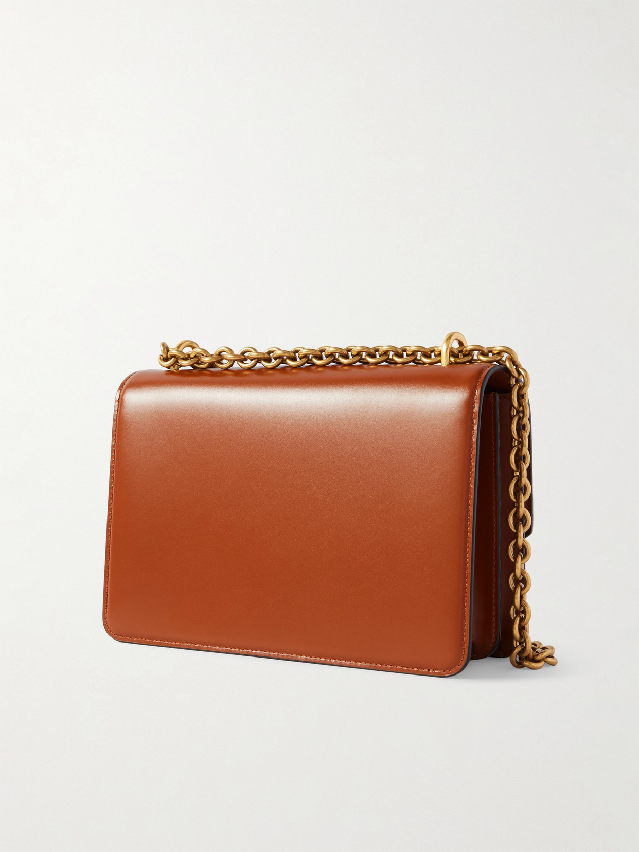 Valentino Cognac Leather Shoulder Bag In Brown