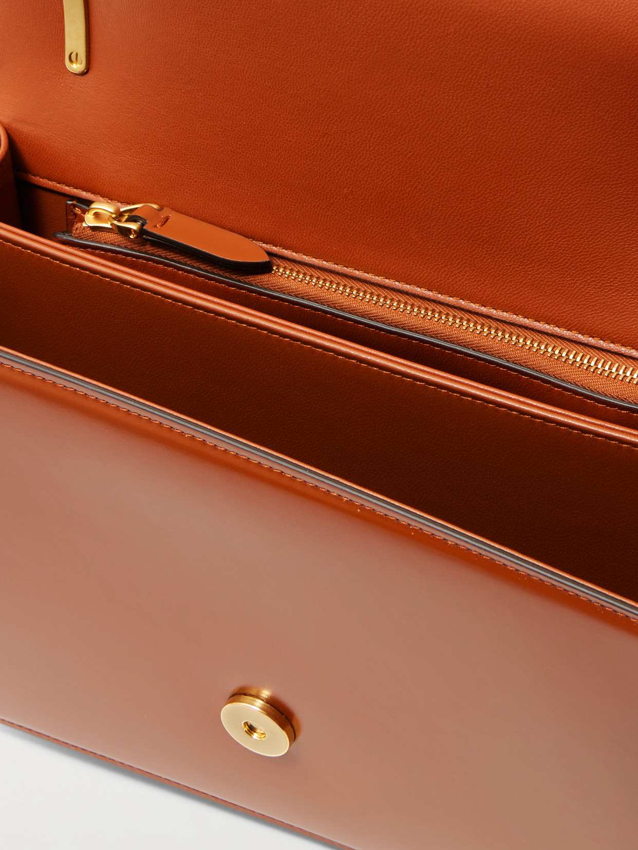 Valentino Cognac Leather Shoulder Bag In Brown