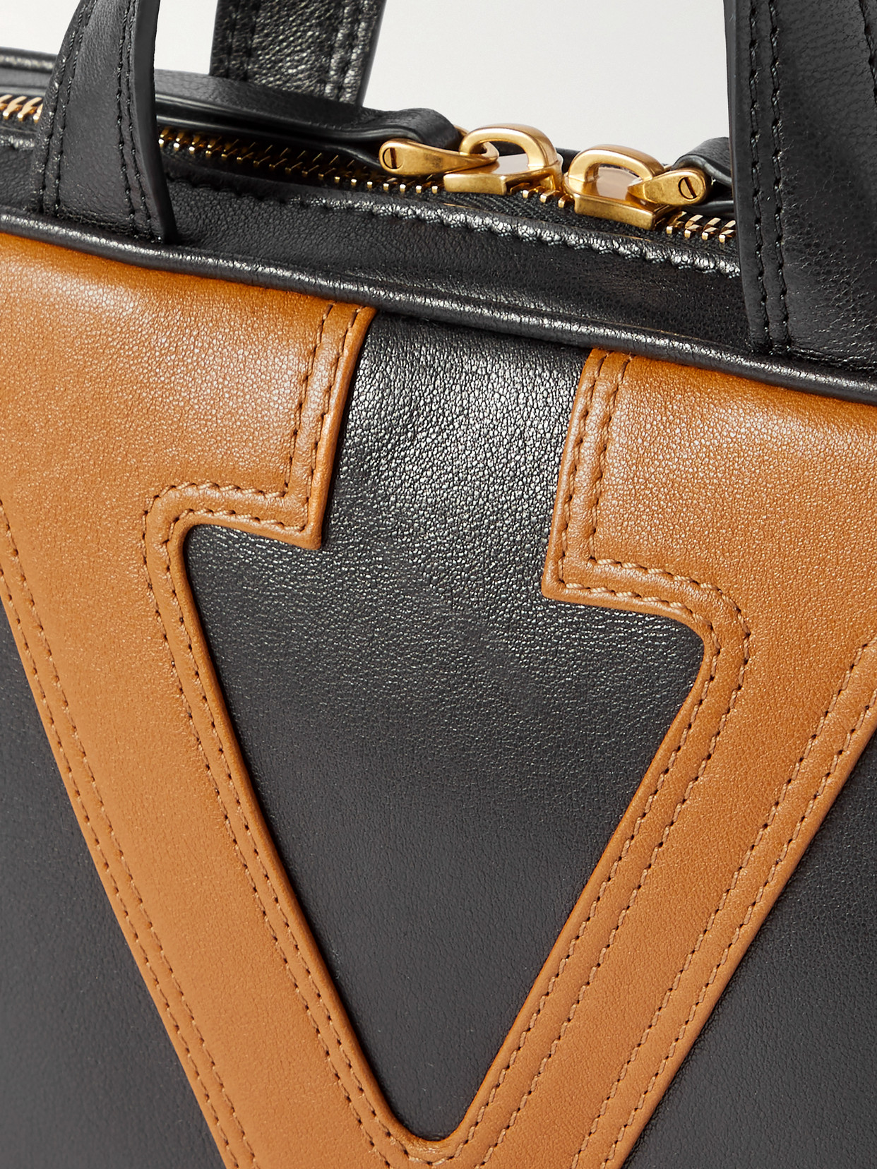 Valentino Viva Superstar Small Two-tone Leather Shoulder Bag In Black