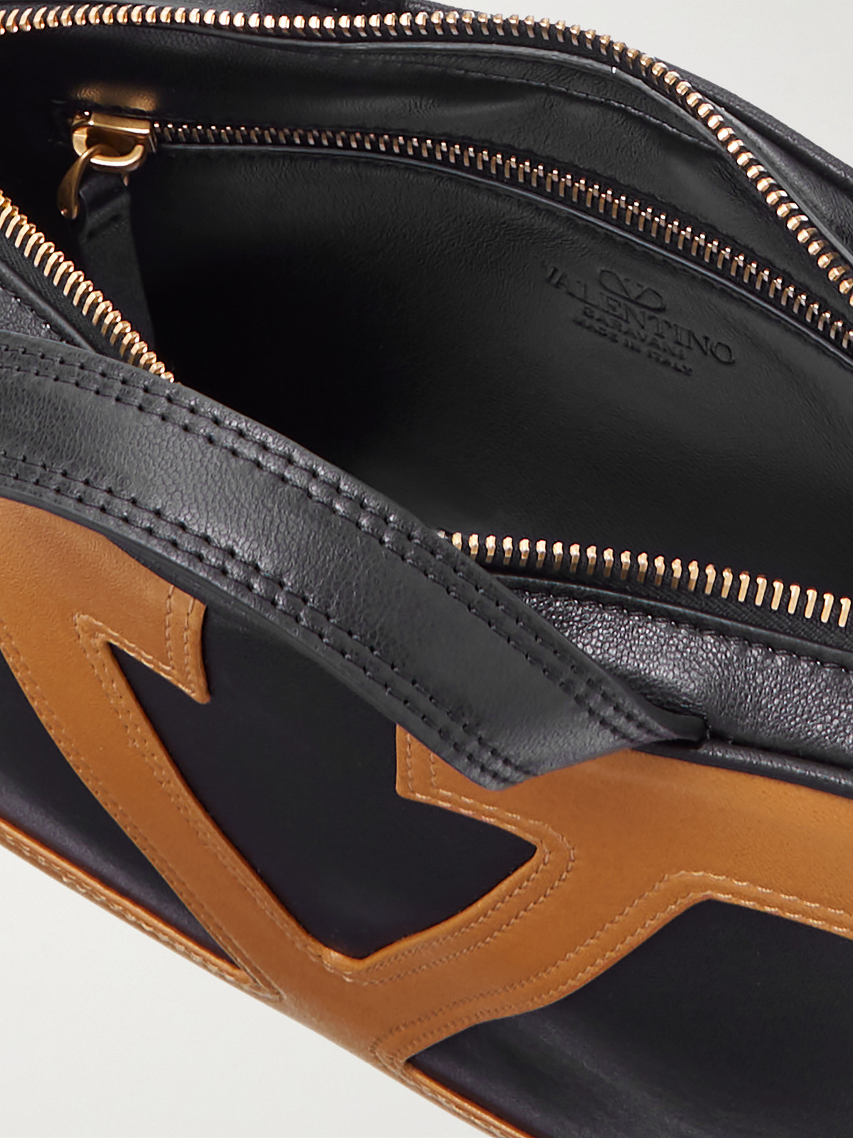 Valentino Viva Superstar Small Two-tone Leather Shoulder Bag In Black