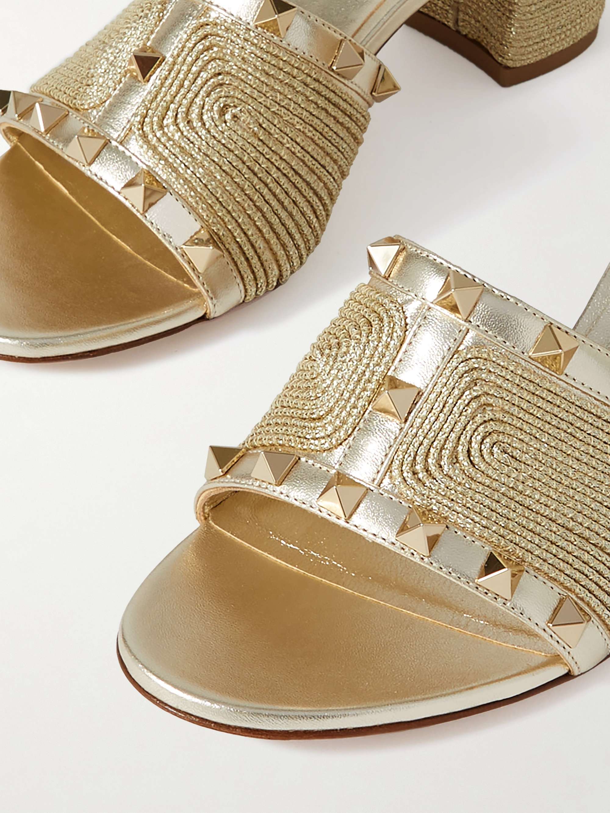 VALENTINO GARAVANI Rockstud 60 メタリックレザー サンダル VALENTINO GARAVANI Rockstud 60 メタリックレザー サンダル