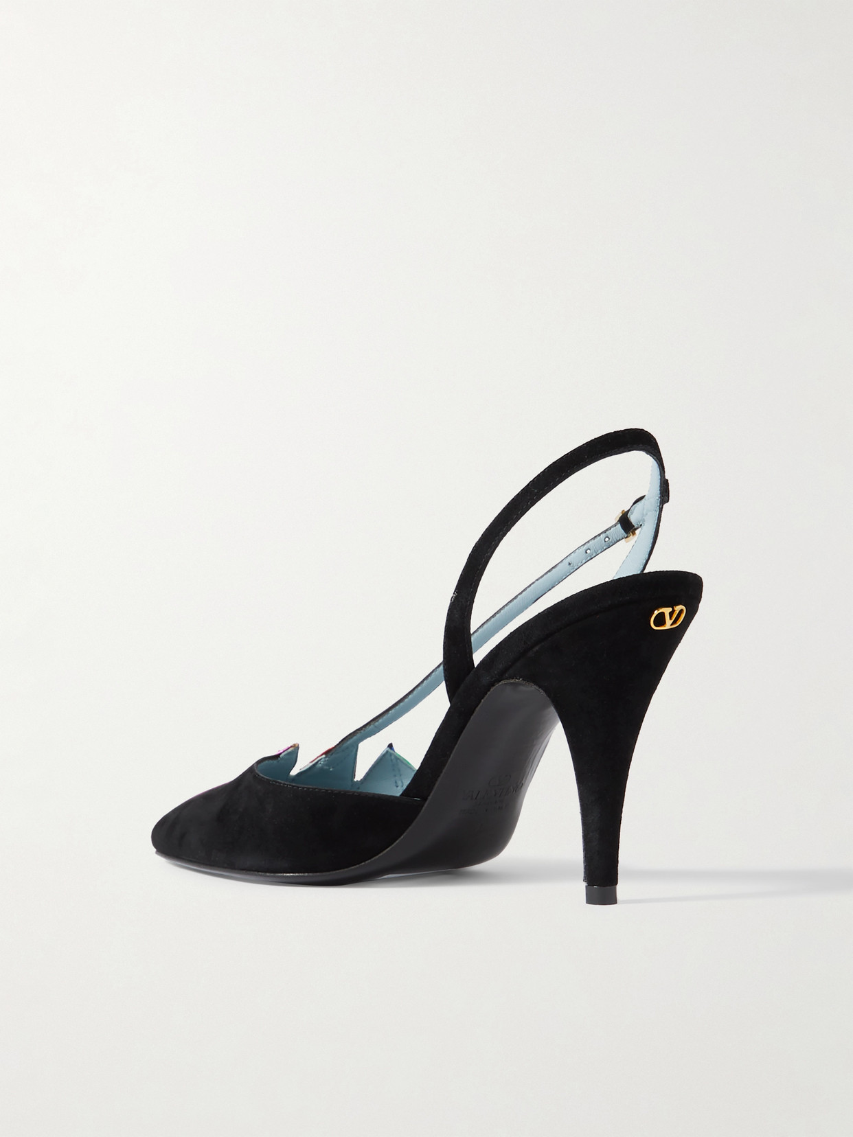 Valentino Garavani Women Foliefoliage Slingback Pumps In Black