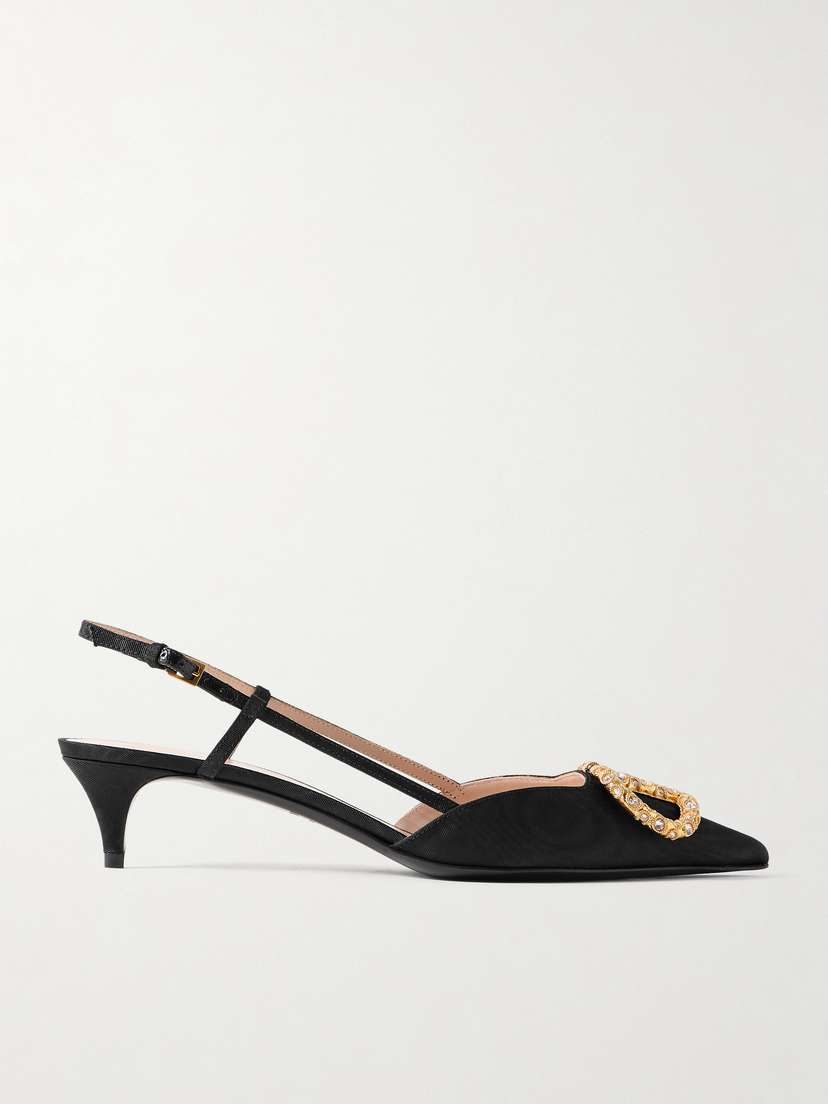 Valentino Garavani Vlogo 40 Moire Slingback Pumps
